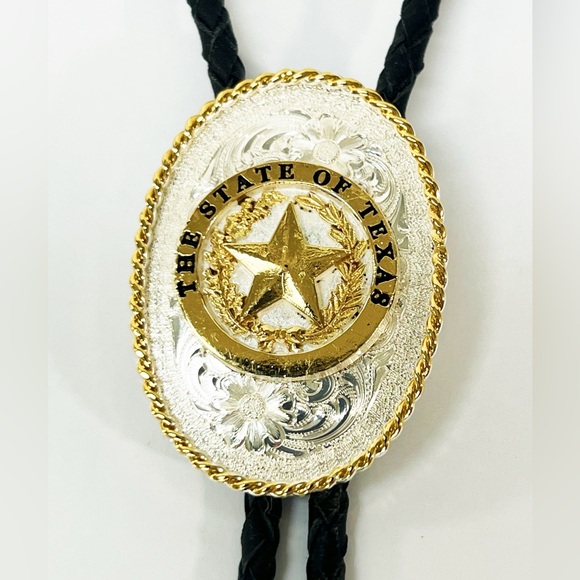 Montana Silversmiths Other - Montana Silversmiths Texas Lone Star Bolo Tie Black Leather 80894128